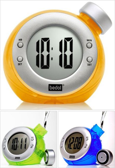 Bedol Water-Powered Clock Likes A Drink...With A Twist