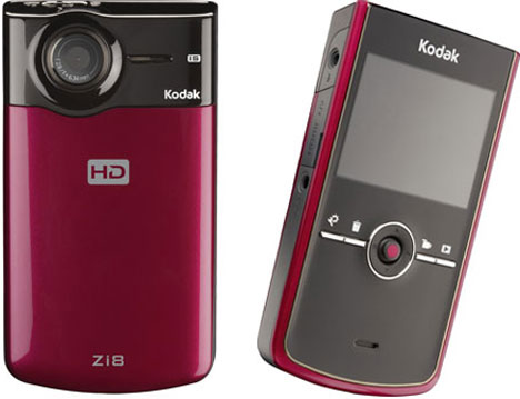 Kodak Zi8 1080p HD Pocket Camcorder [Front & Back In Red]