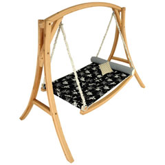 Hatteras Hammocks Hanging Hammock Bed w/Sakura Onyx DuraCord Fabric