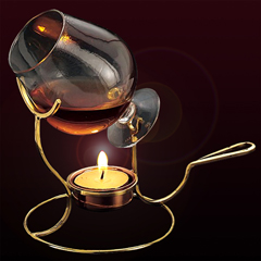 Copper Brandy Snifter and Warmer Set